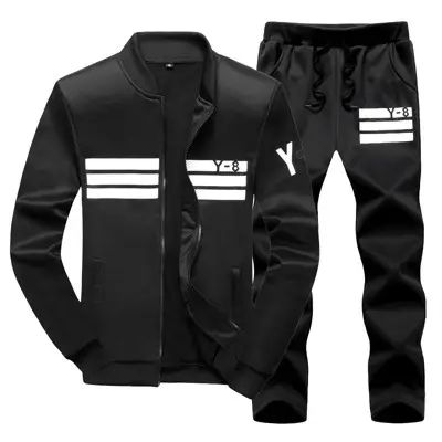 M-9XL Men Navy Blue Casual Sweatpants Set - Image 3