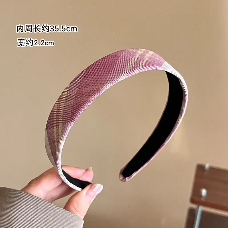 Vintage French Style Hairband for Women Red White Checkered - Image 12