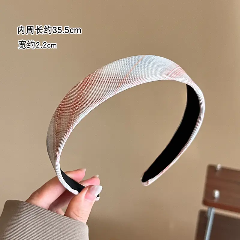 Vintage French Style Hairband for Women Red White Checkered - Image 13