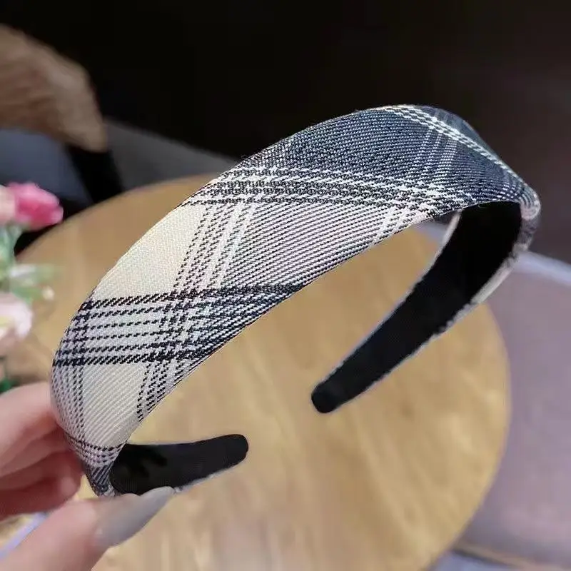 Vintage French Style Hairband for Women Red White Checkered - Image 19