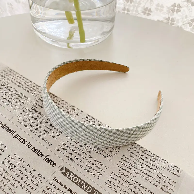 Vintage French Style Hairband for Women Red White Checkered - Image 8