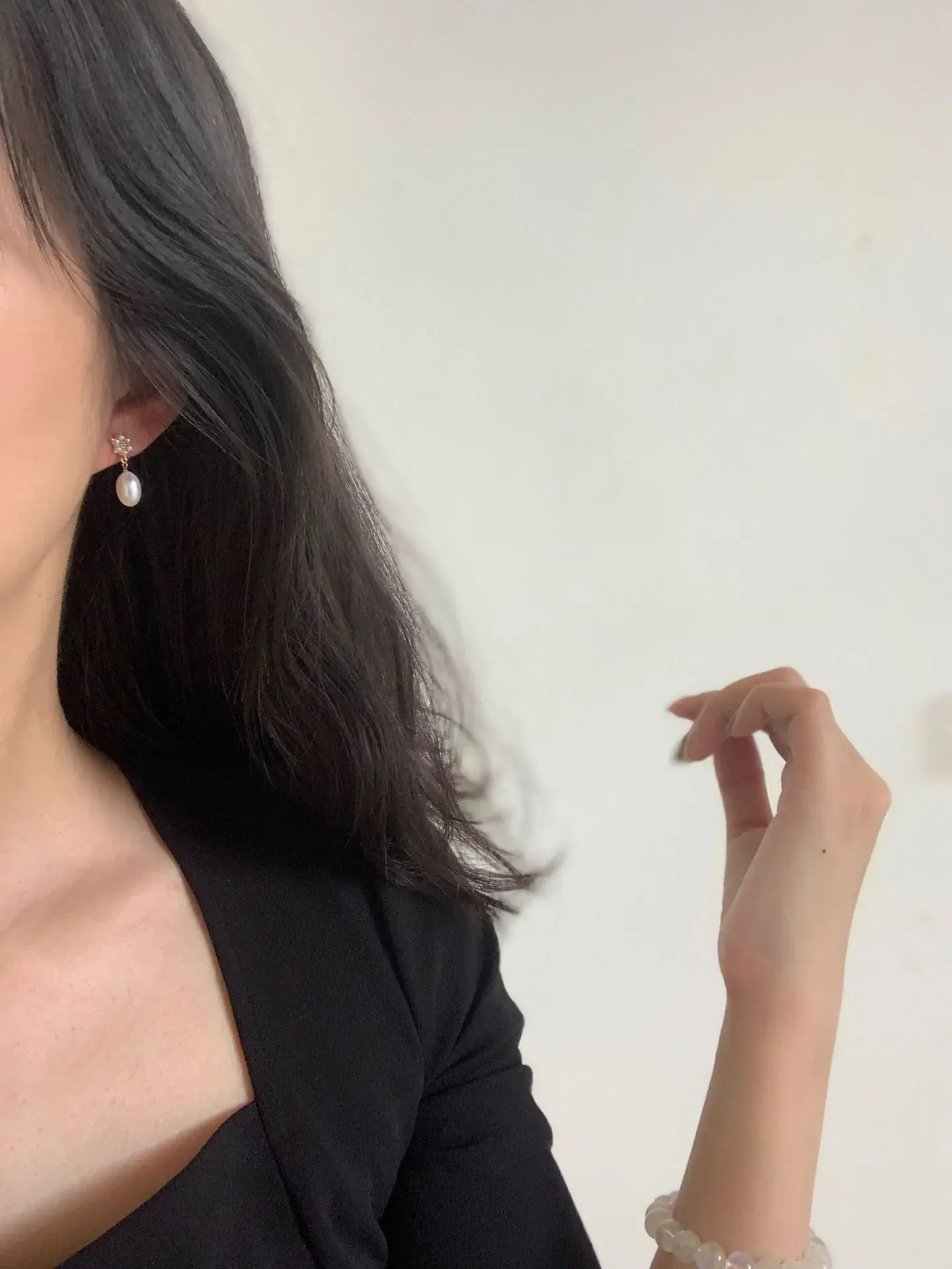 Tianshui Ran Pearl Drop Earrings 925 Gold Plated