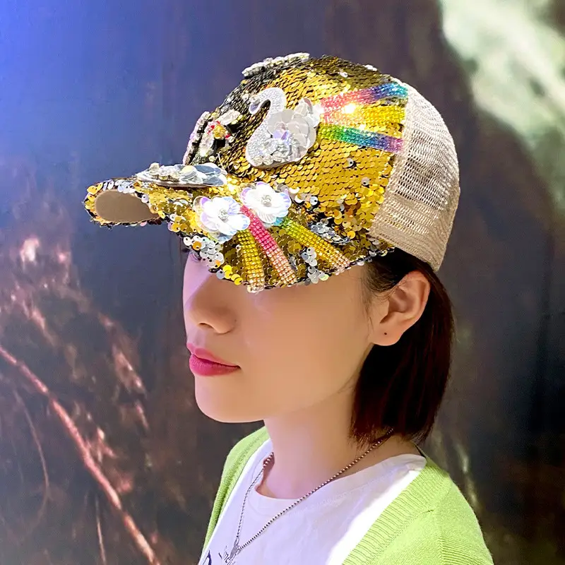 Rhinestone Sequins Women's Cap Sunshade - Image 16