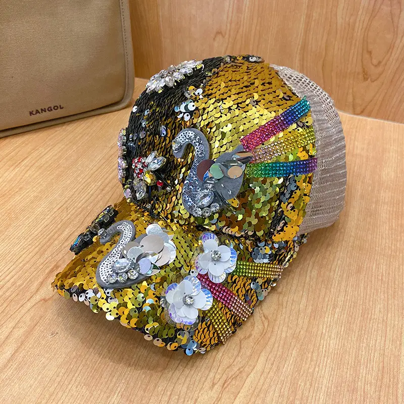 Rhinestone Sequins Women's Cap Sunshade - Image 10