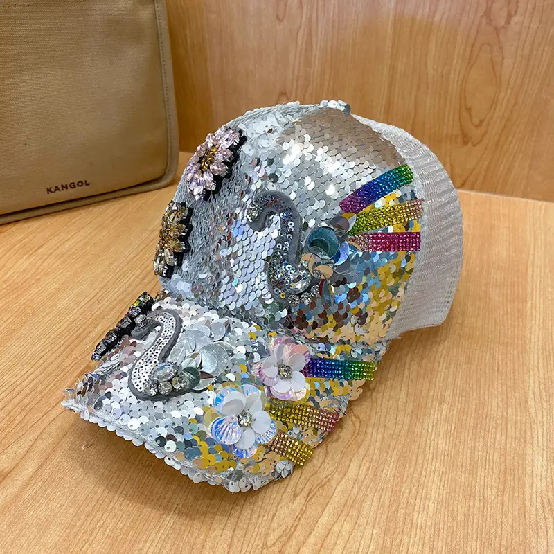 Rhinestone Sequins Women's Cap Sunshade - Image 11