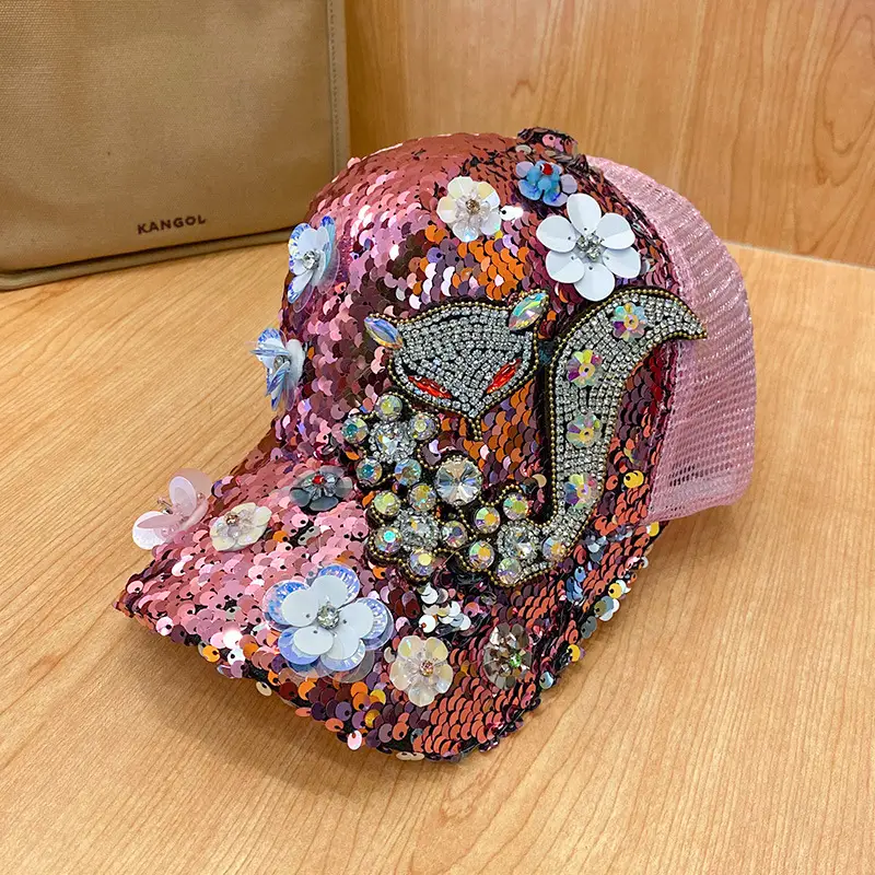 Rhinestone Sequins Women's Cap Sunshade - Image 2