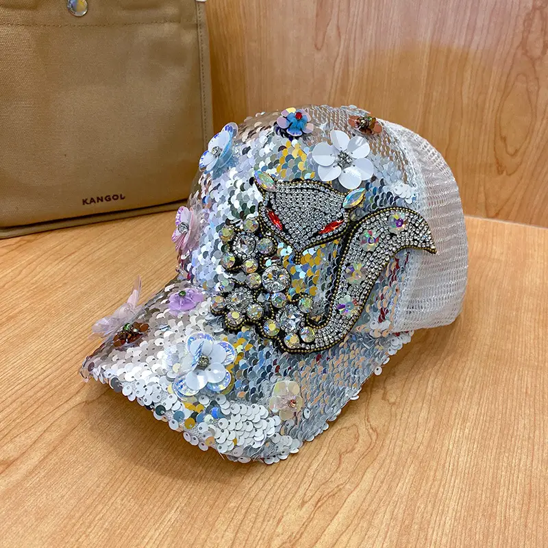 Rhinestone Sequins Women's Cap Sunshade - Image 6