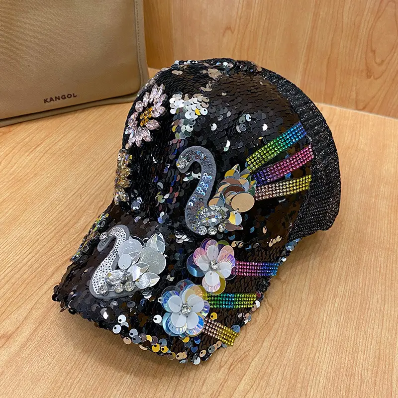 Rhinestone Sequins Women's Cap Sunshade - Image 9