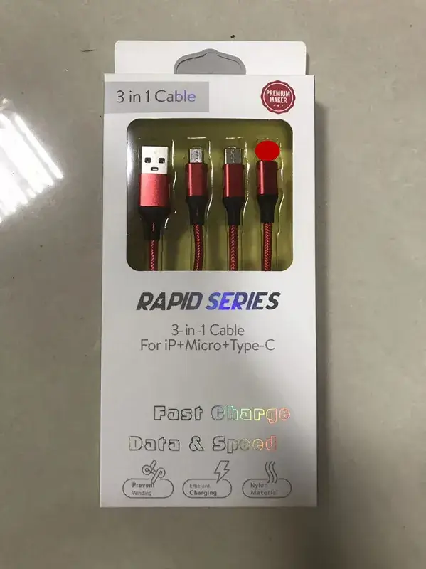 USB Fast Charging Mini Three-Head Cable - Image 6