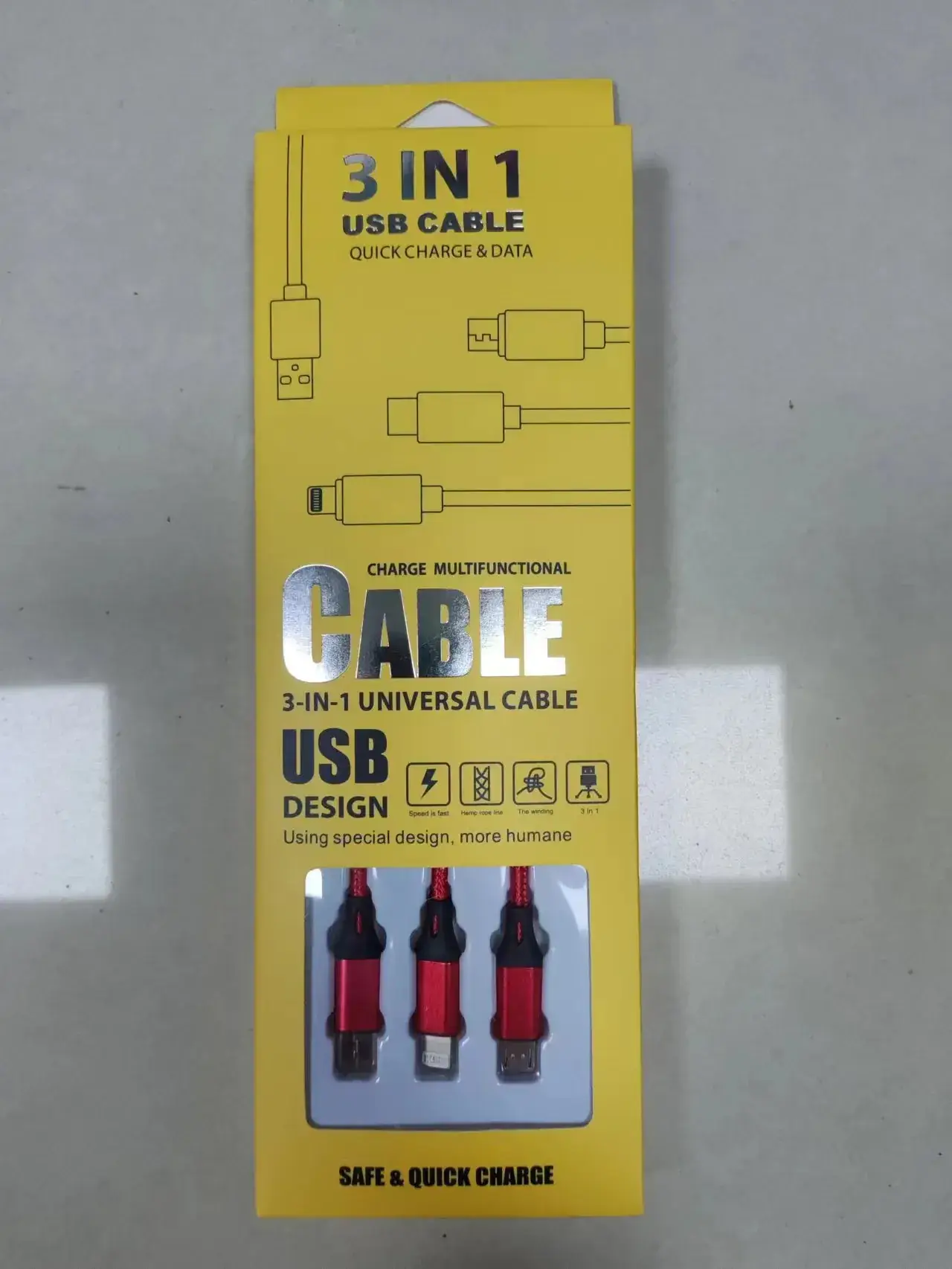 USB Fast Charging Mini Three-Head Cable - Image 8
