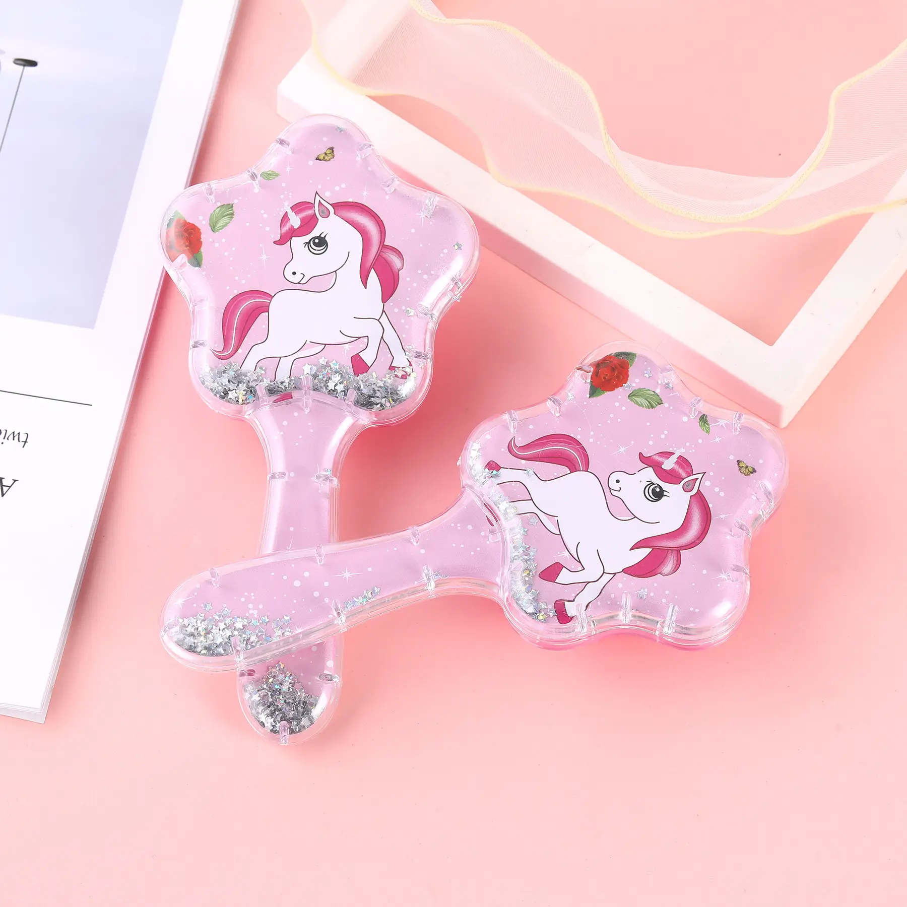 Cartoon Transparent Hair Comb with Anti-Knot Design - Image 56