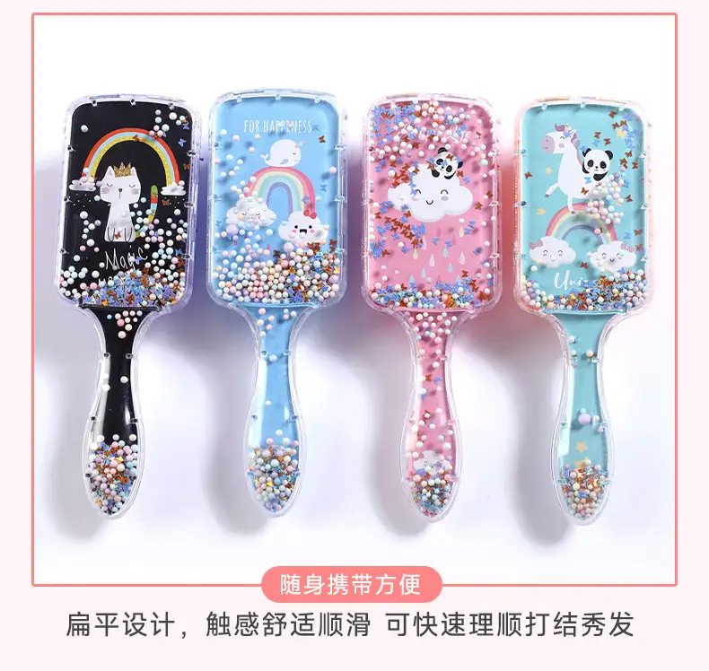 Cartoon Transparent Hair Comb with Anti-Knot Design — feature 10
