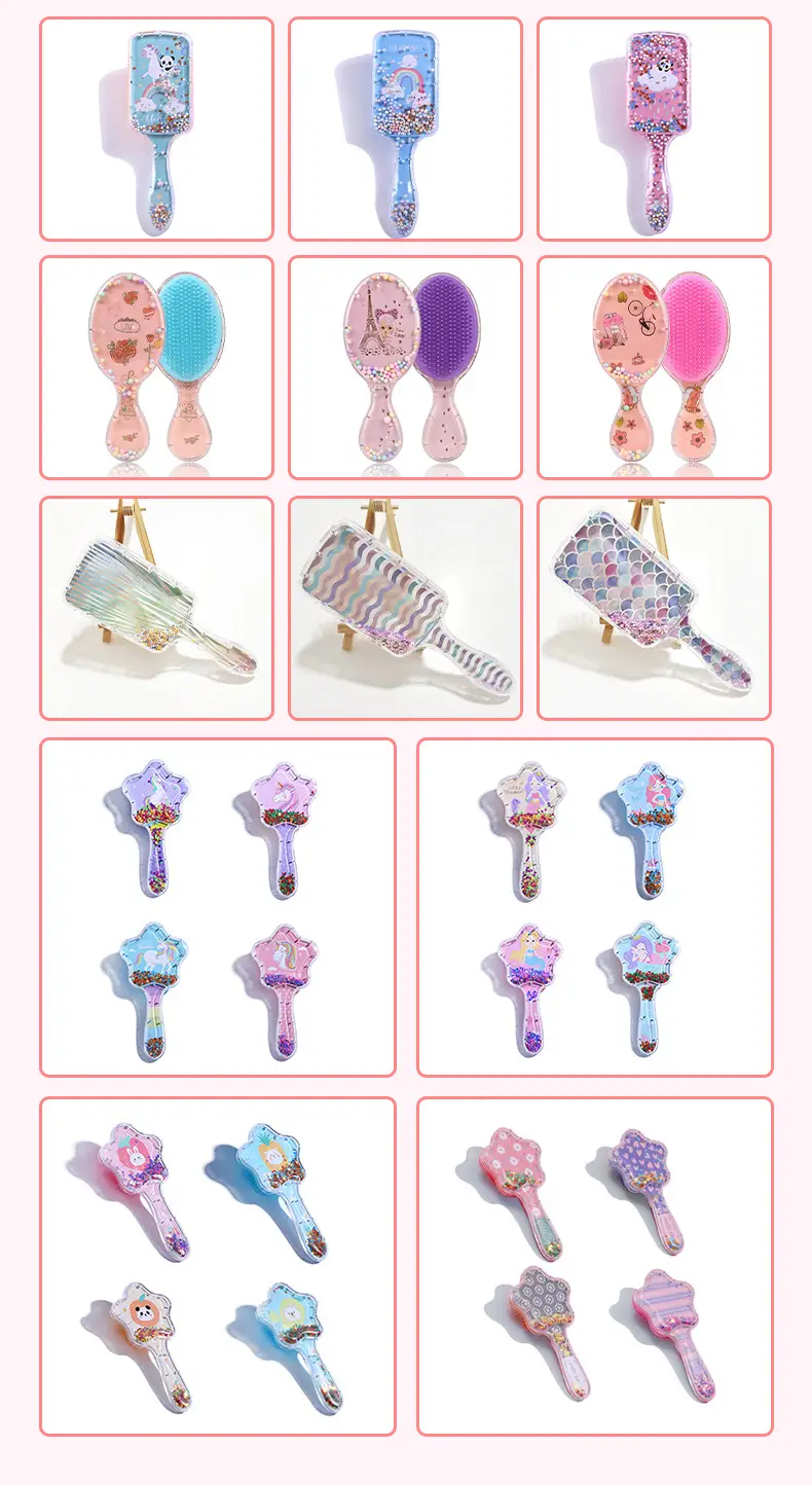Cartoon Transparent Hair Comb with Anti-Knot Design — feature 12