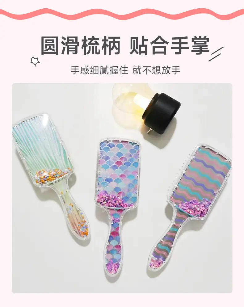 Cartoon Transparent Hair Comb with Anti-Knot Design — feature 8