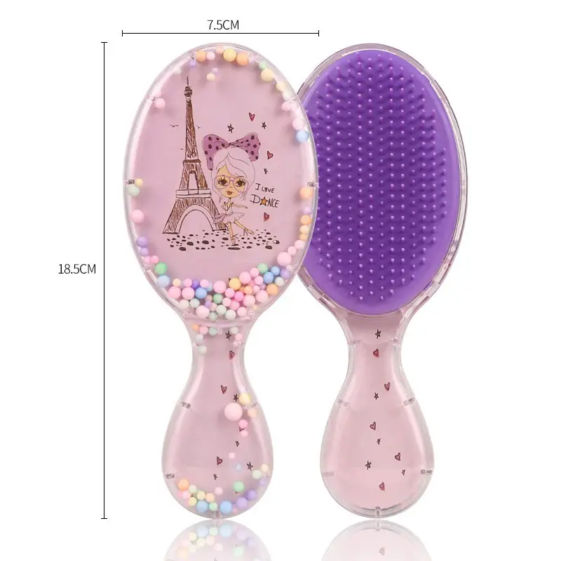 Cartoon Transparent Hair Comb with Anti-Knot Design - Image 35