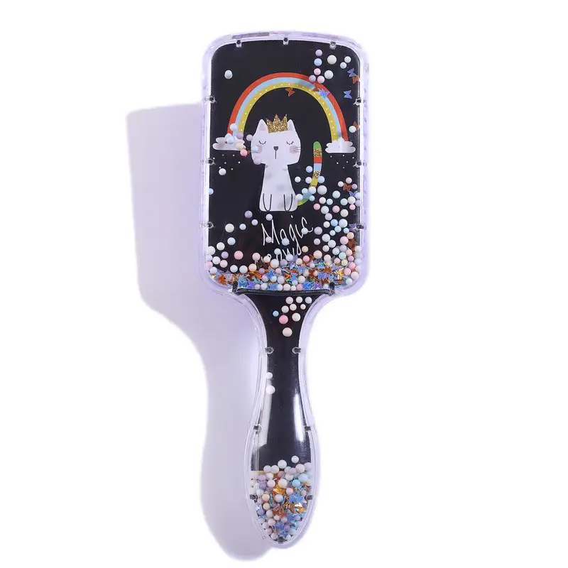Cartoon Transparent Hair Comb with Anti-Knot Design - Image 4