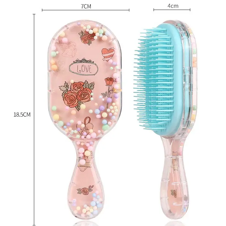 Cartoon Transparent Hair Comb with Anti-Knot Design - Image 40