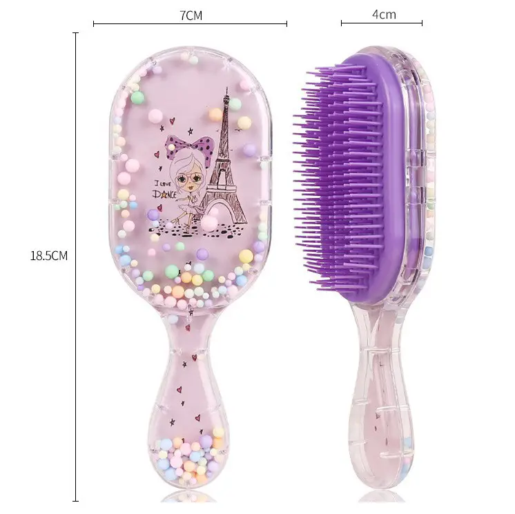 Cartoon Transparent Hair Comb with Anti-Knot Design - Image 43