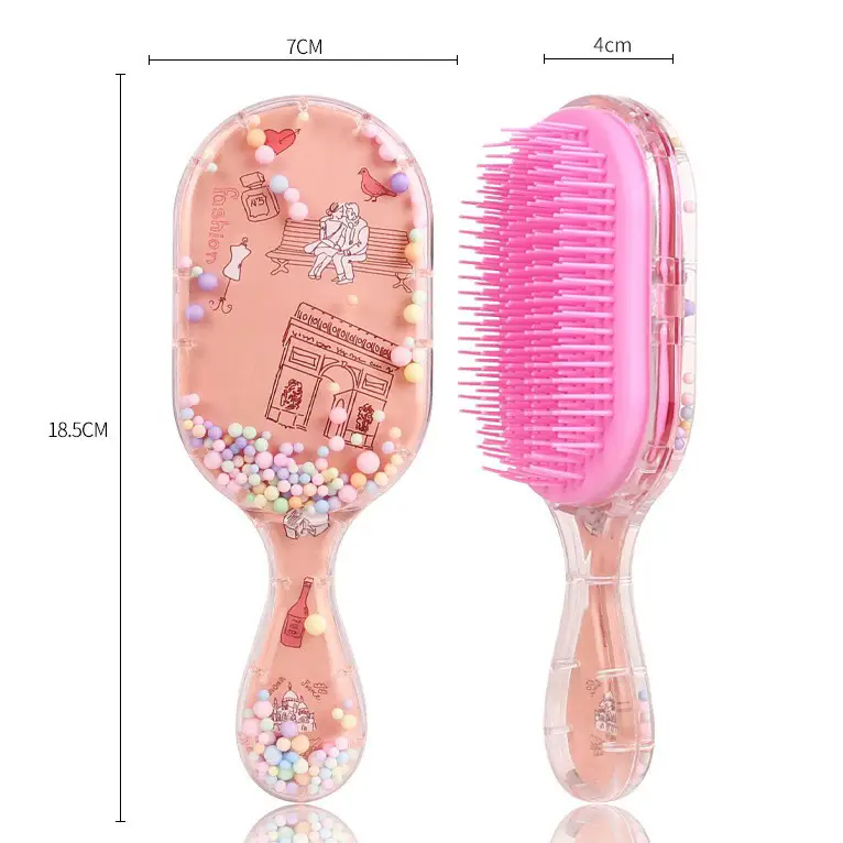 Cartoon Transparent Hair Comb with Anti-Knot Design - Image 44