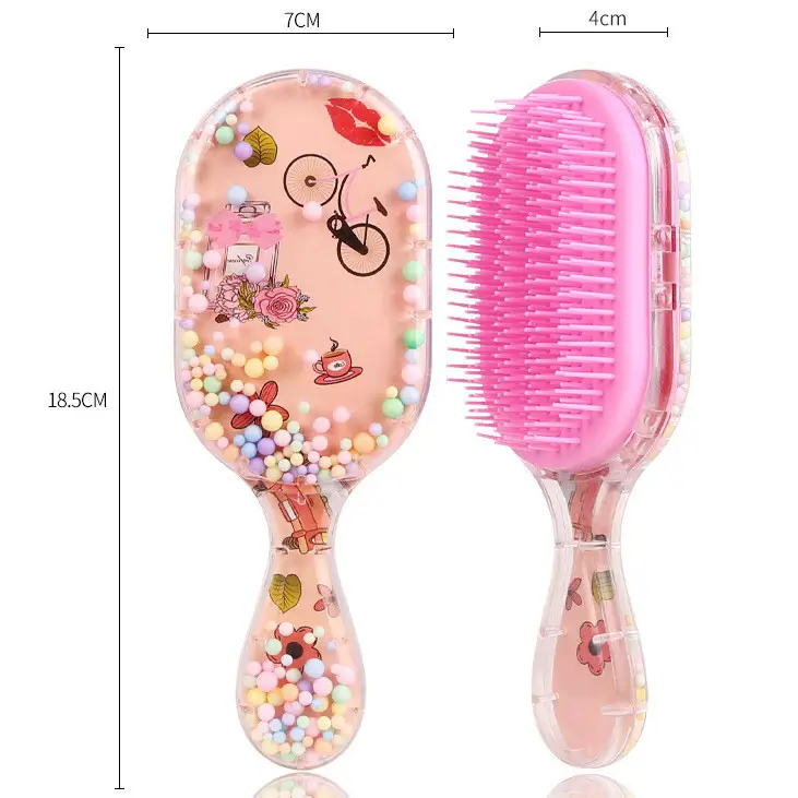 Cartoon Transparent Hair Comb with Anti-Knot Design - Image 45