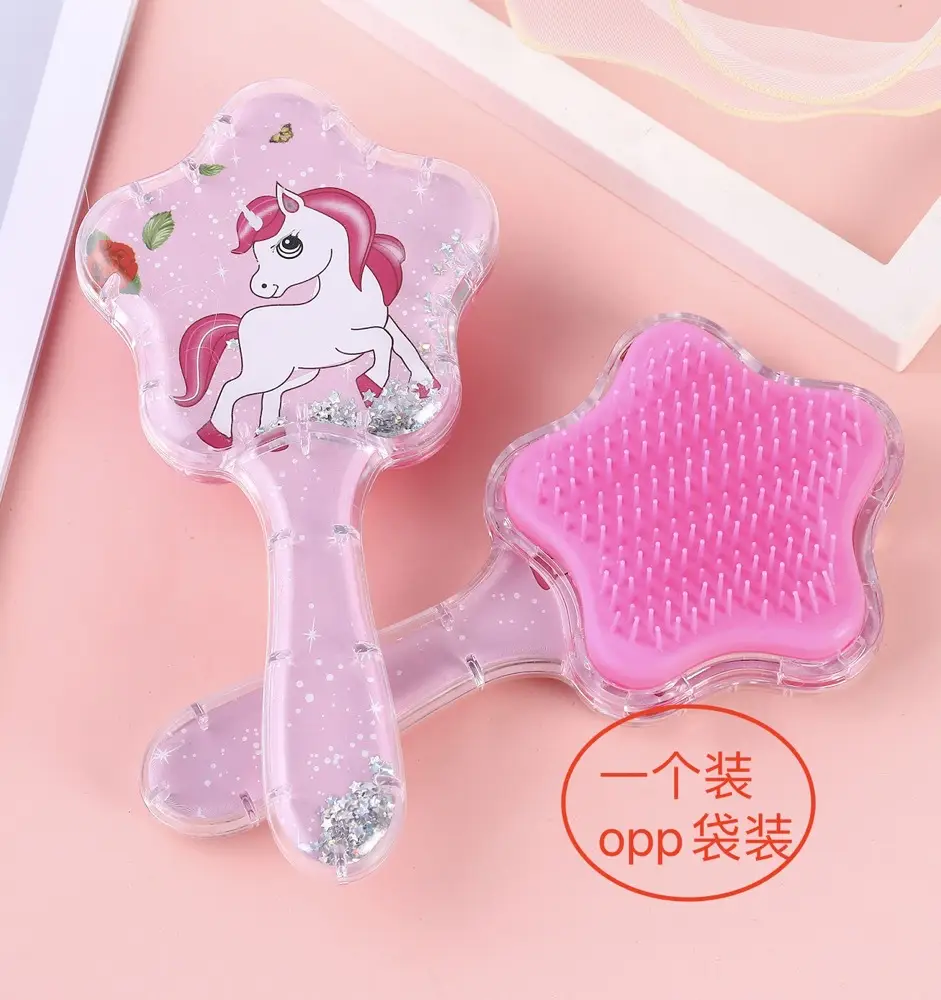 Cartoon Transparent Hair Comb with Anti-Knot Design - Image 5