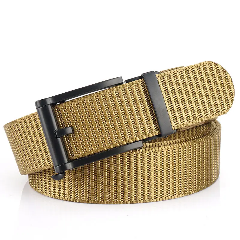 Men's Blue Nylon Belt with Black Alloy Buckle