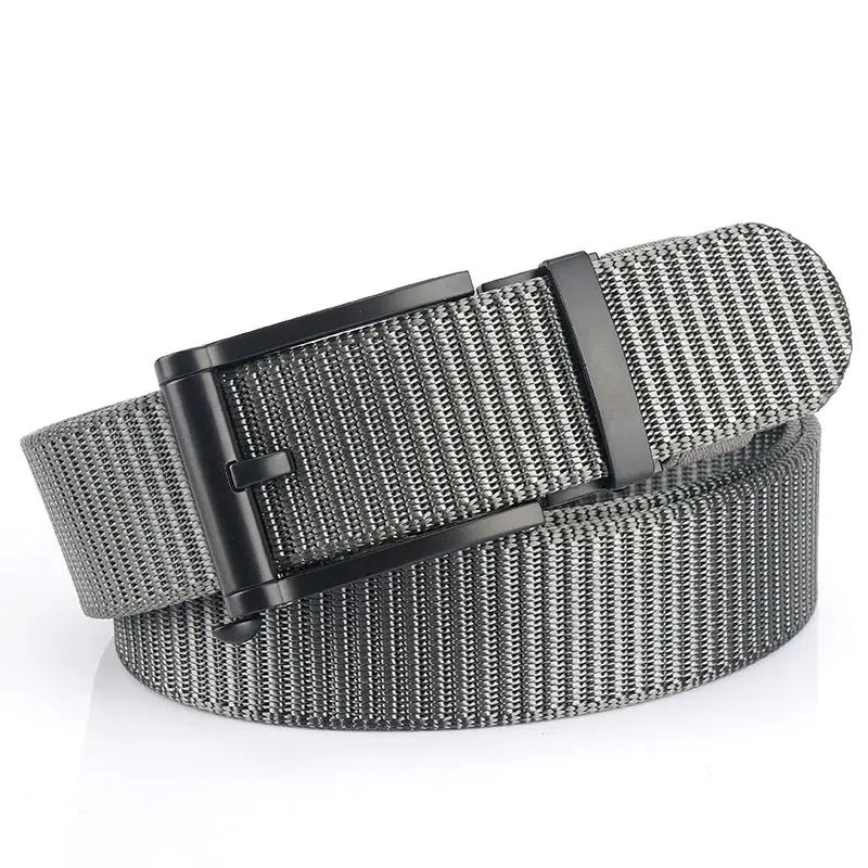 Men's Blue Nylon Belt with Black Alloy Buckle
