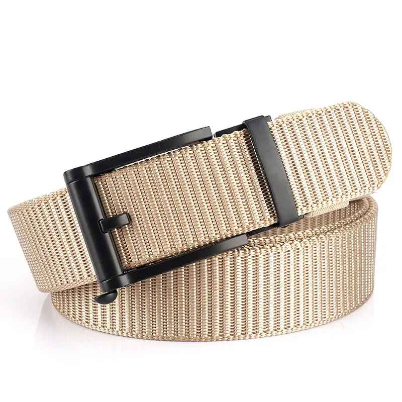 Men's Blue Nylon Belt with Black Alloy Buckle