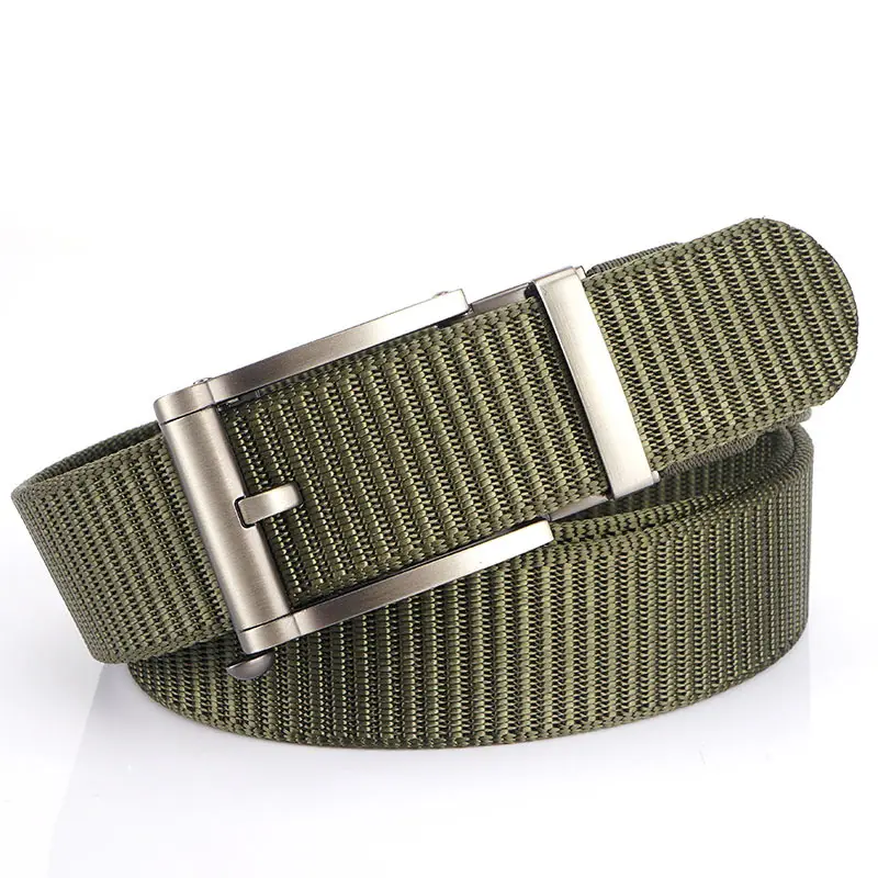 Men's Blue Nylon Belt with Black Alloy Buckle