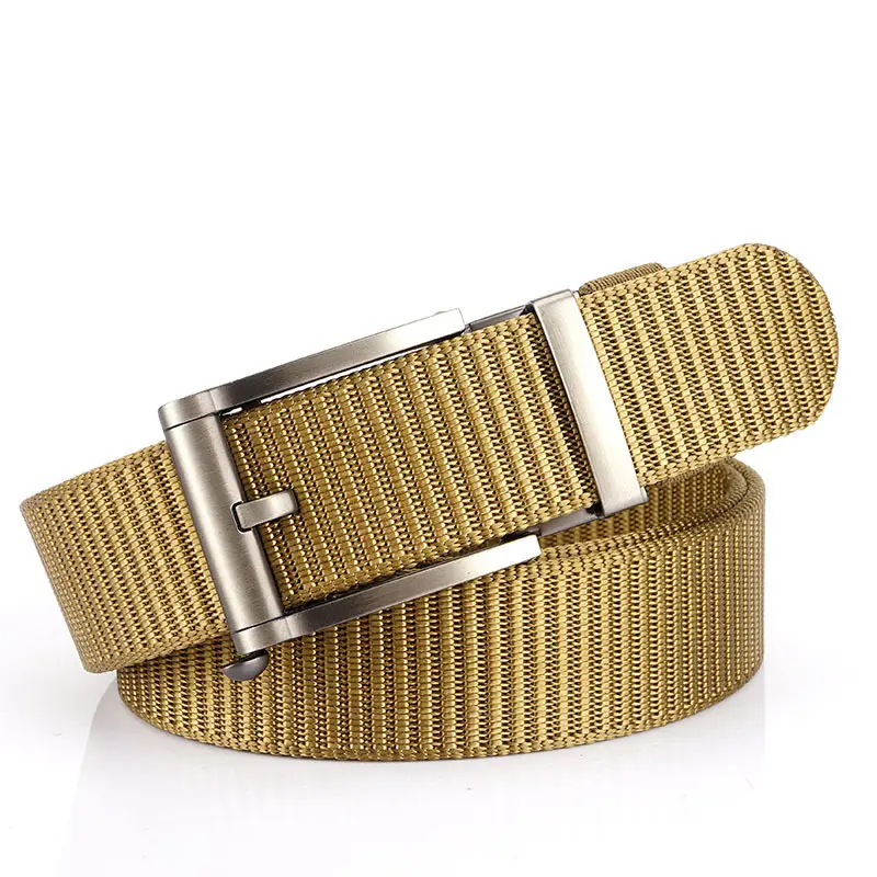 Men's Blue Nylon Belt with Black Alloy Buckle