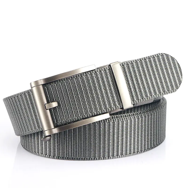 Men's Blue Nylon Belt with Black Alloy Buckle