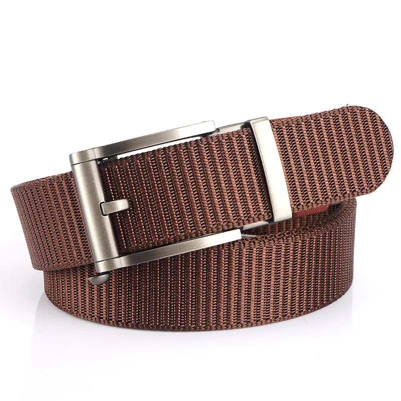 Men's Blue Nylon Belt with Black Alloy Buckle
