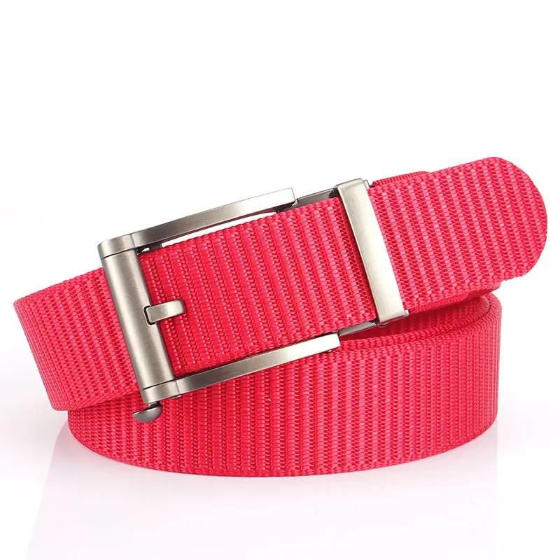 Men's Blue Nylon Belt with Black Alloy Buckle