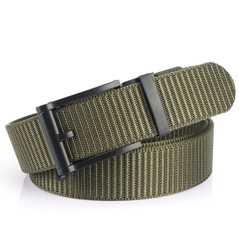 Men's Blue Nylon Belt with Black Alloy Buckle