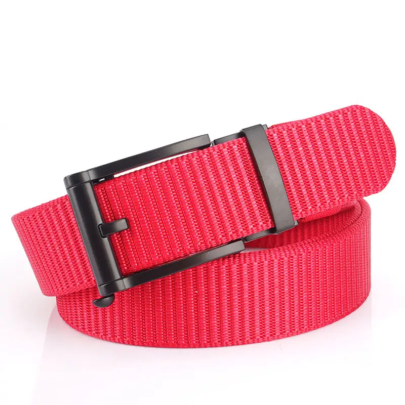 Men's Blue Nylon Belt with Black Alloy Buckle