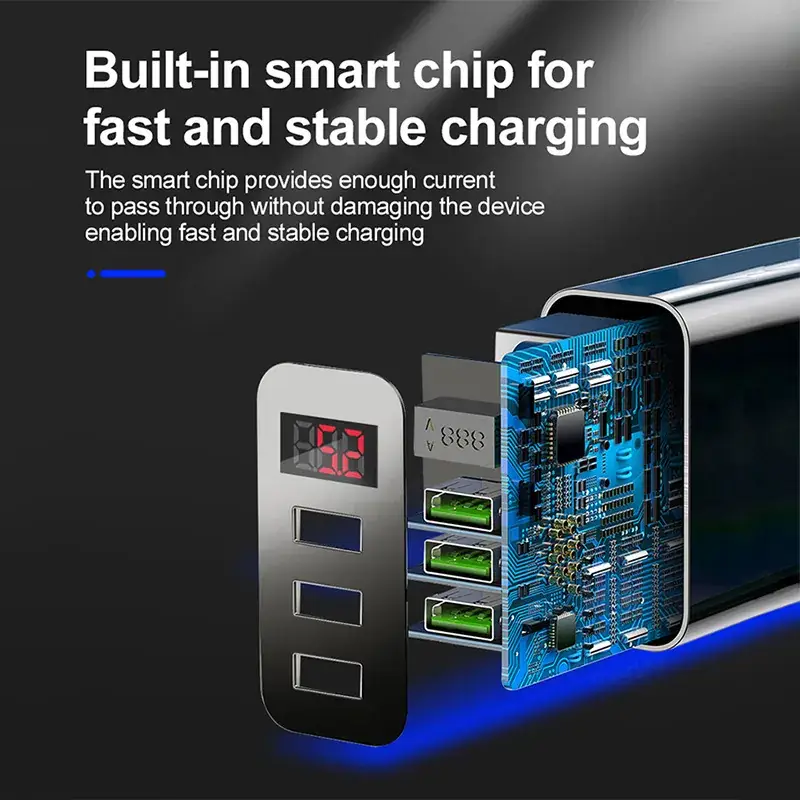 5V3.1A Digital Display Charger 3Usb Fast Charging - Image 8