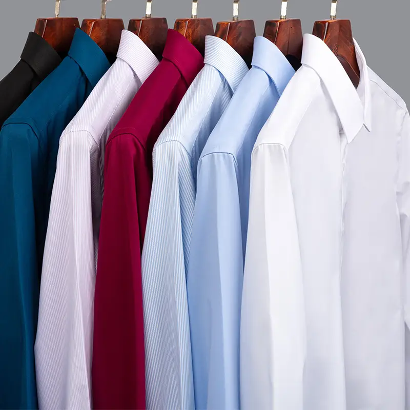 Men's Bamboo Fiber Long Sleeve White Shirt Summer Stretch - Image 8