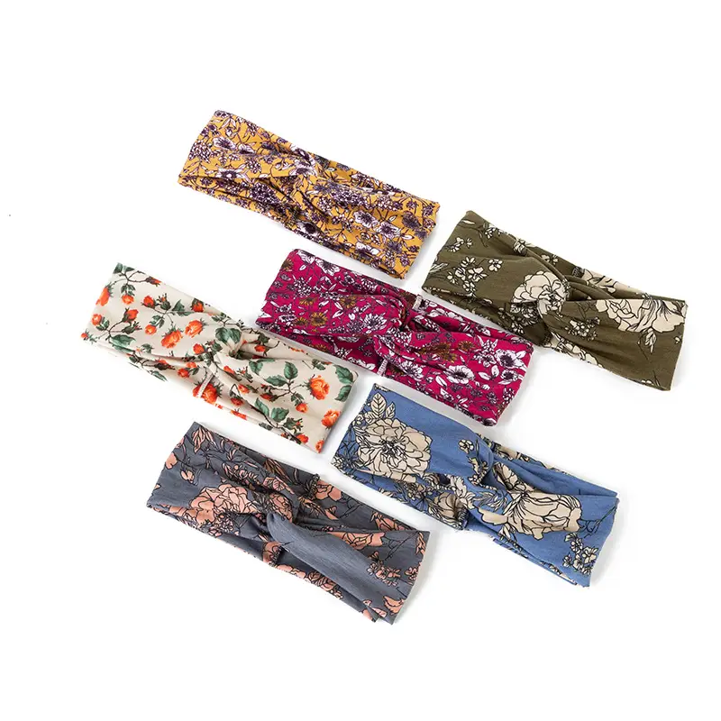 New Wide-brimmed Printed Knitted Hair Band for Women