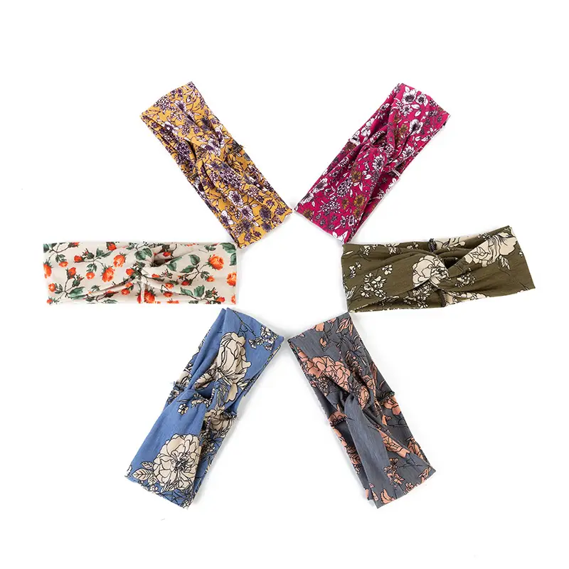 New Wide-brimmed Printed Knitted Hair Band for Women