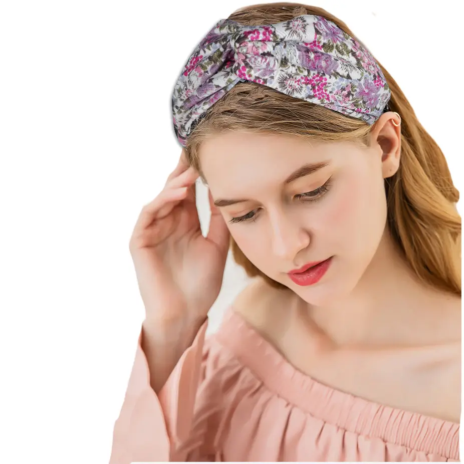 New Wide-brimmed Printed Knitted Hair Band for Women