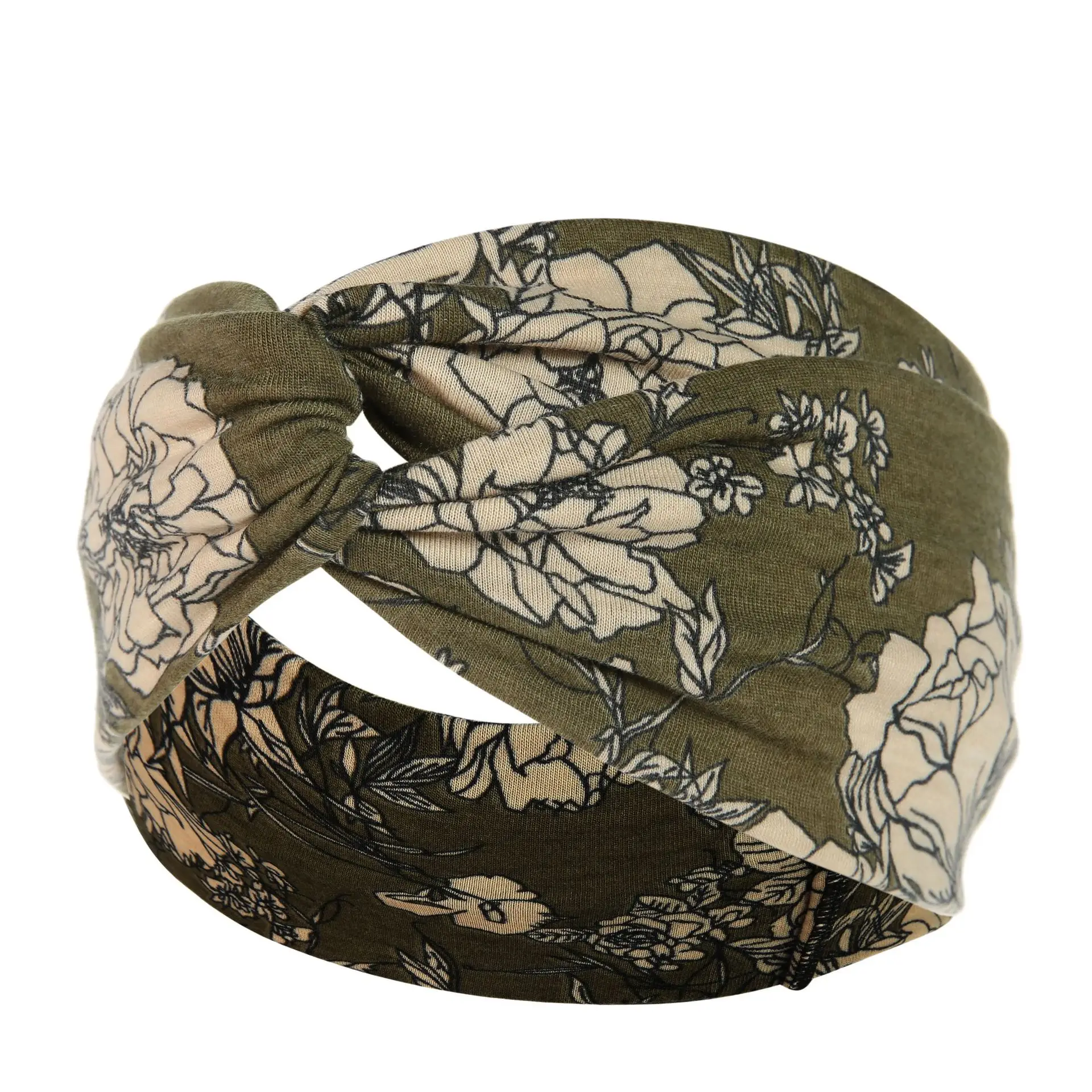 New Wide-brimmed Printed Knitted Hair Band for Women