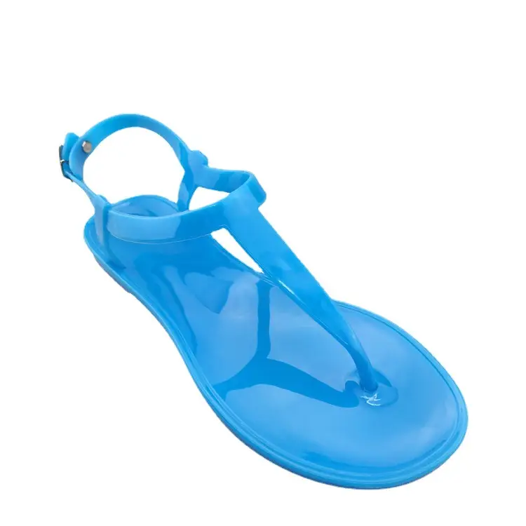 Temu Dropshipping Amazon Fashion Women's Pvc Flat Sandals Summer Jelly Slippers T-Strap Design - Image 9