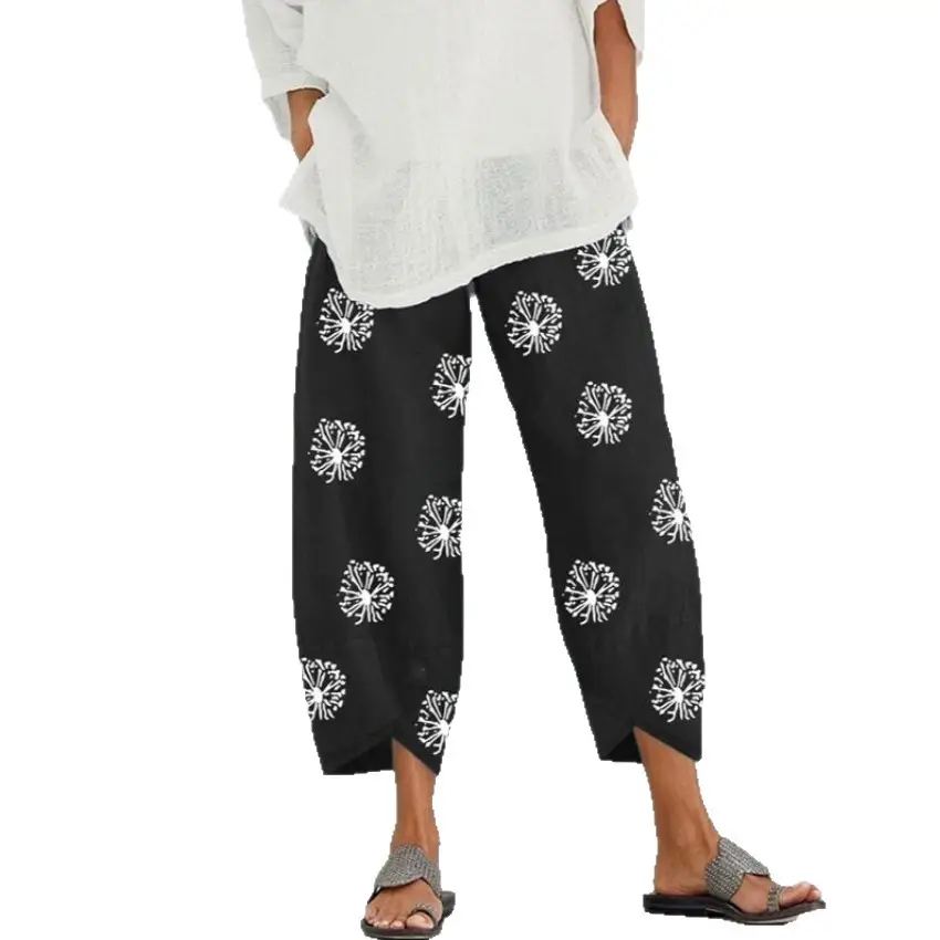 Women's Maroon Loose Fit Casual Pants Large - Image 20