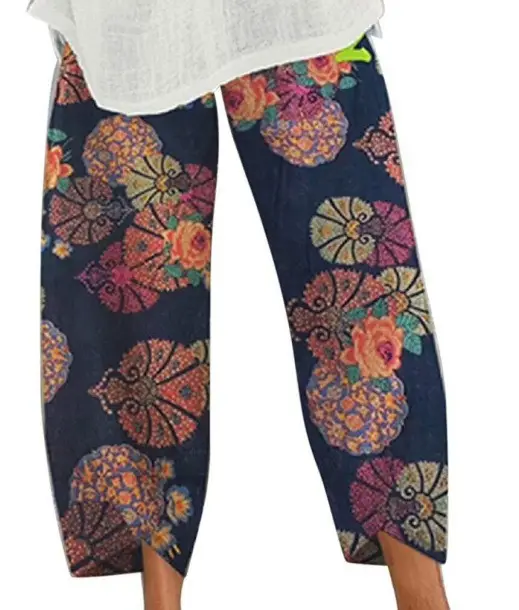 Women's Maroon Loose Fit Casual Pants Large - Image 23