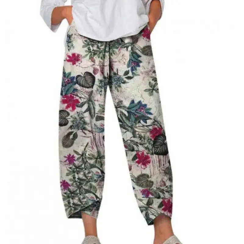 Women's Maroon Loose Fit Casual Pants Large - Image 24