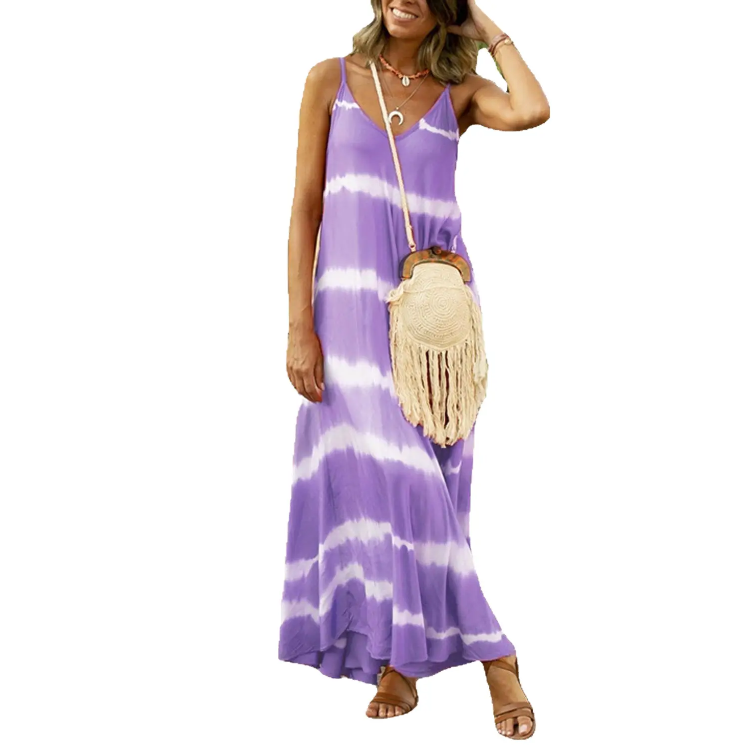 Purple Tie Dye Loose Women's Summer Slip Skirt