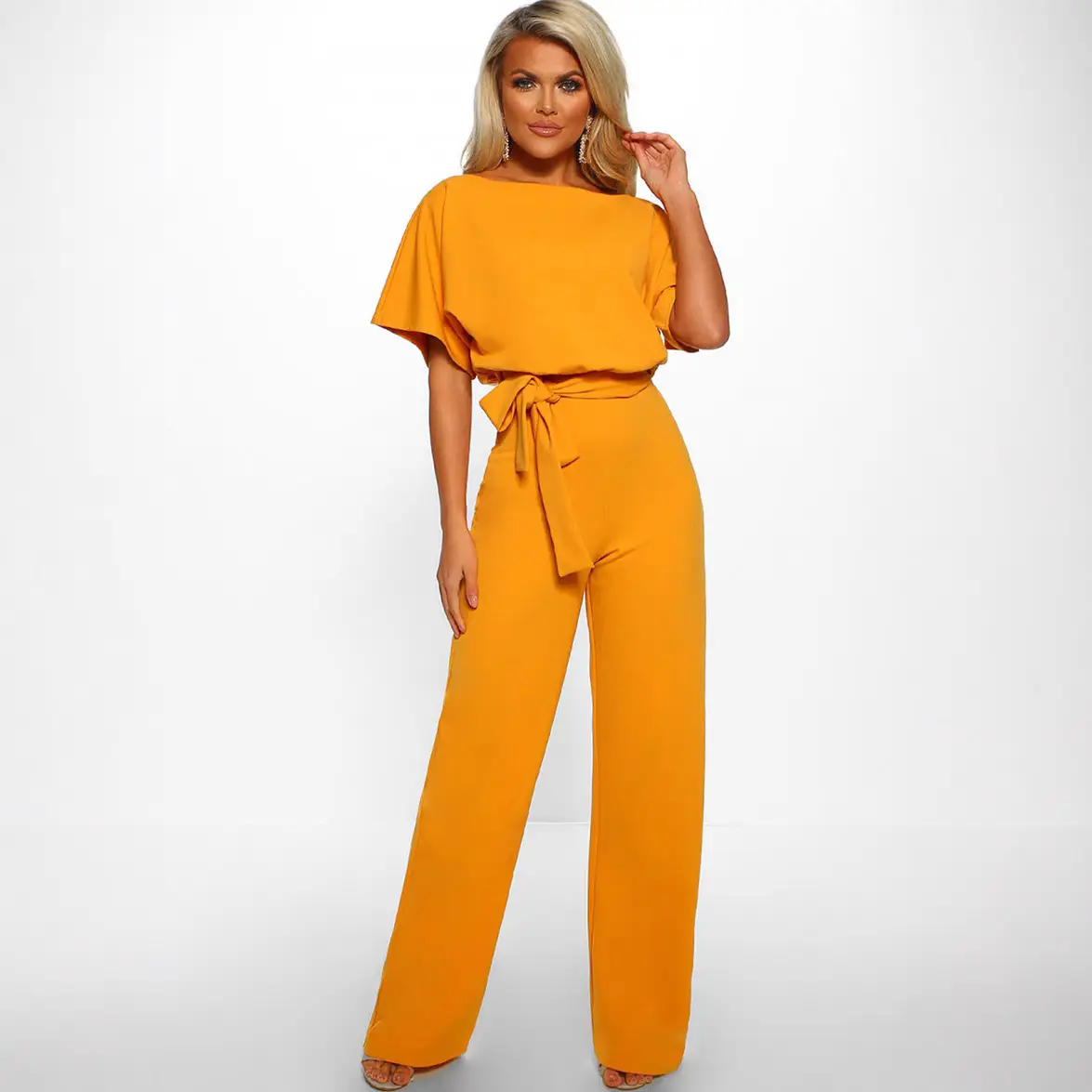 Women's Beige Lace-Up Jumpsuit Spring Summer - Image 10