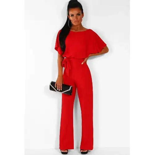 Women's Beige Lace-Up Jumpsuit Spring Summer - Image 2