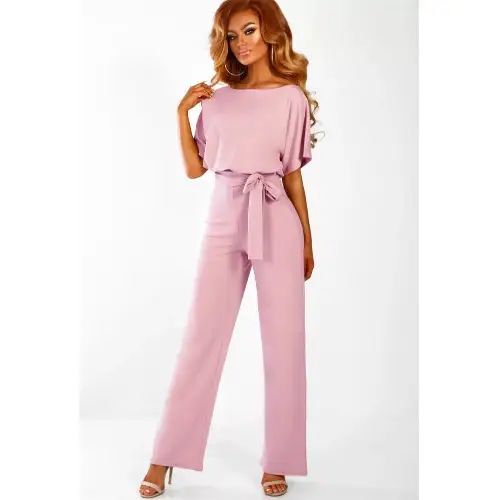 Women's Beige Lace-Up Jumpsuit Spring Summer - Image 6