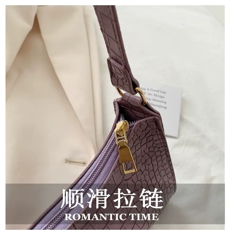 Purple Croc Leather Shoulder Bag for Women 2020 — feature 12